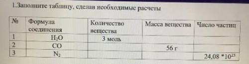 Заполните таблицу , сделав необходимые расчеты .