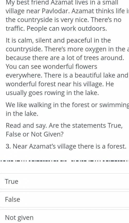 Near Azamat's village there is a forest​