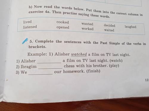 Complete the sentences with the past simple form of the verbs in brackets