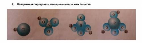 Начертить и определить молярные массы этих веществ. даю 15 б