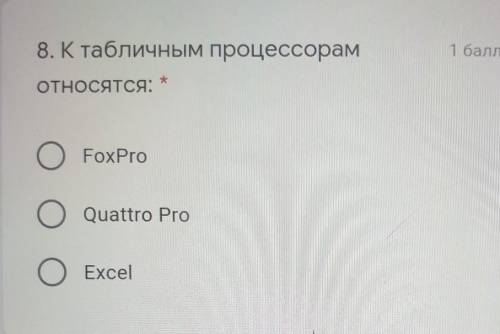 К табличным процессорам относятся​
