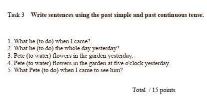 Write sentences using the past simple and past continuous tense 