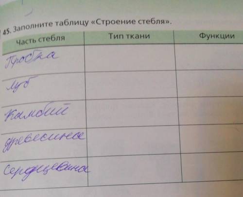 биология 6 класс. Тема про стебель 