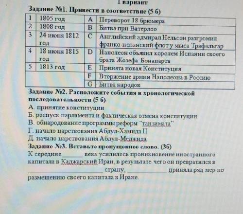 история 7 класс Контрольная