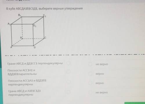 В кубе АВСДА1В1c1Д1, выберите верные утверждения