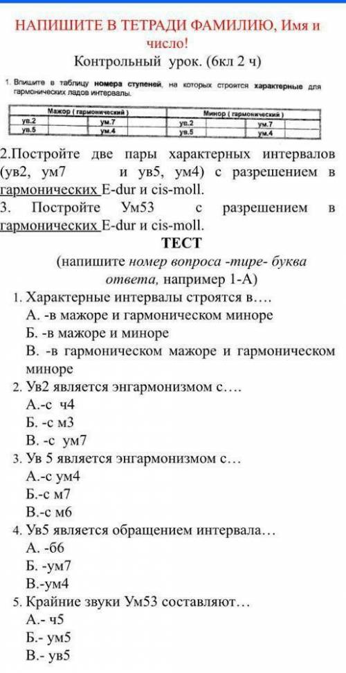 сольфеджио в нотной тетради