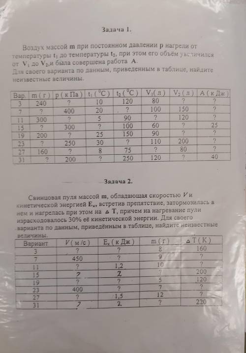 Физика. Решить 19 вариант хотябы 1 задачю. 