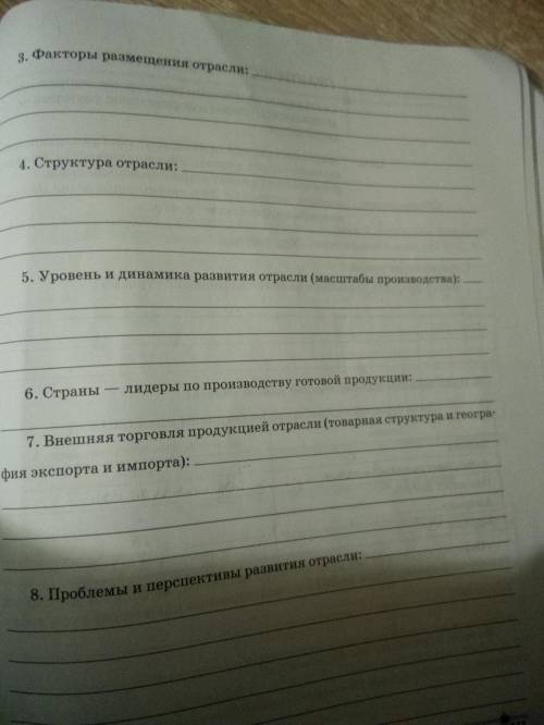 Составление экономико-географической характеристики отрасли промышленности(на ваш выбор),надо ответы