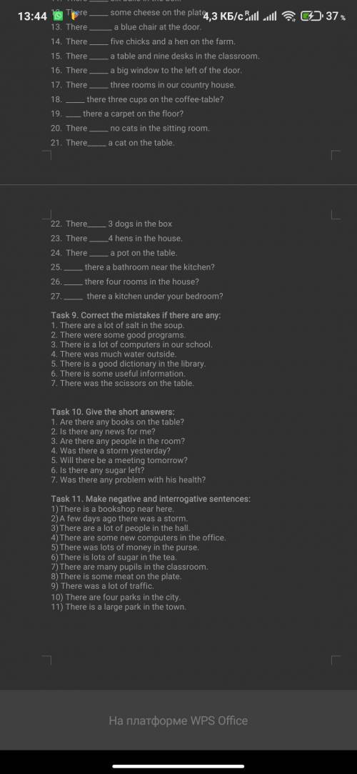 английский язык с заданием task 8 до 11