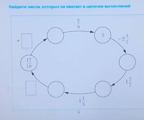 найдите числа которых не хватает в цепочке