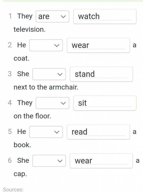 Look at the picture. Choose the correct options and use the verbs in the correct form