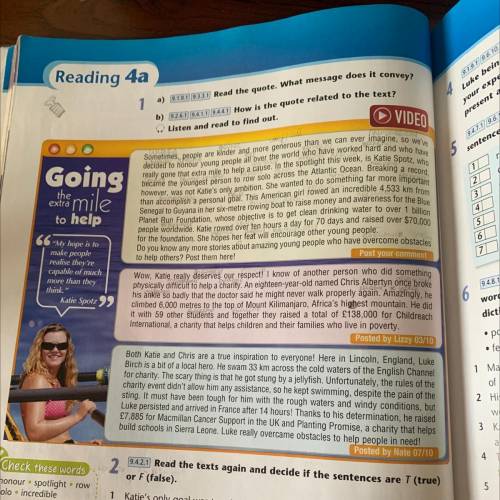 По тексту нужно ответить на эти вопросы 2. What did she do it for? 3. How long did she row? 4. What
