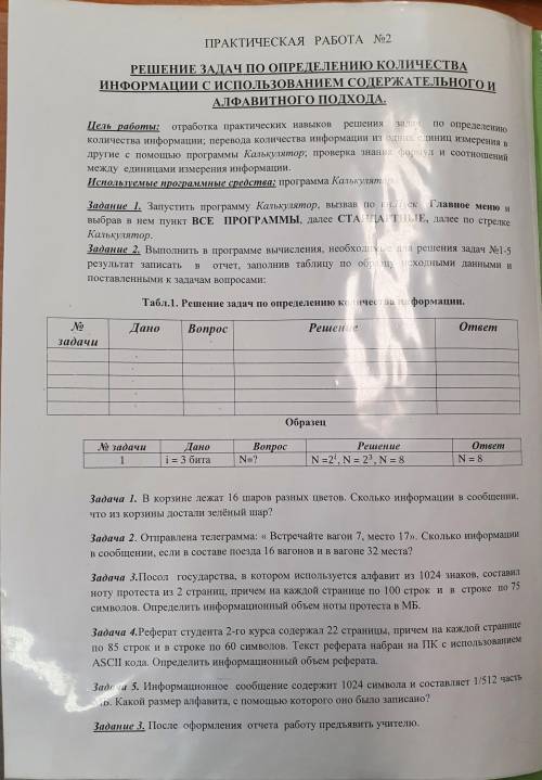 Задачи по определению количества информации Дано Решение Найти