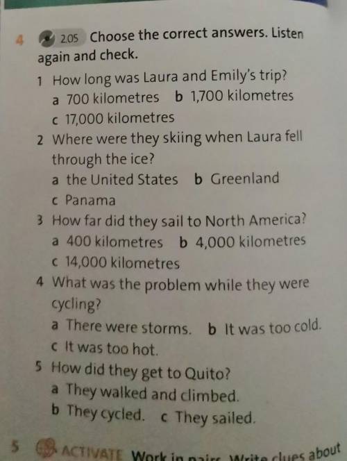 Choose the correct answer. Listen again and check