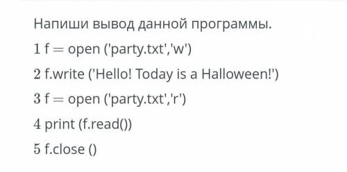 Какой вывод данной программы?​