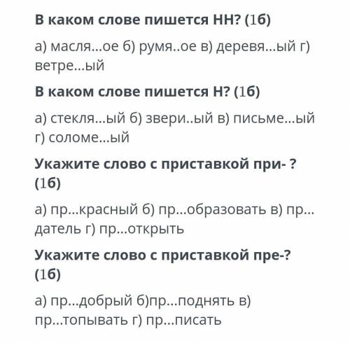 В каком слове пишется НН? 