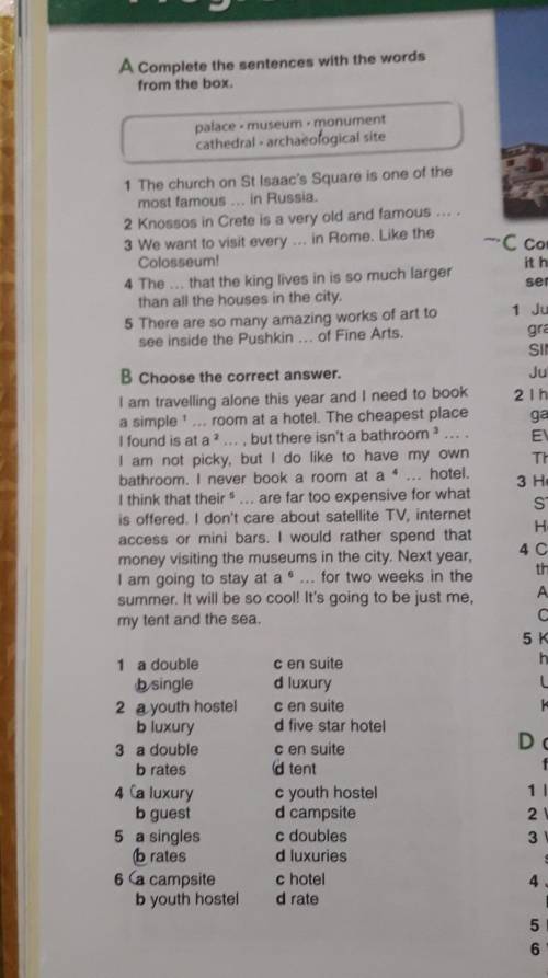A Complete the sentences with thefrom the box
