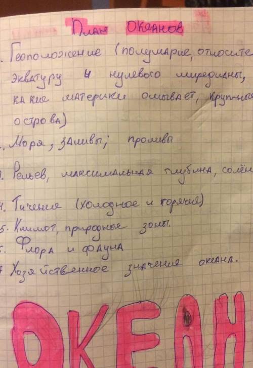 Охарактеризовать по плану тихий океан 