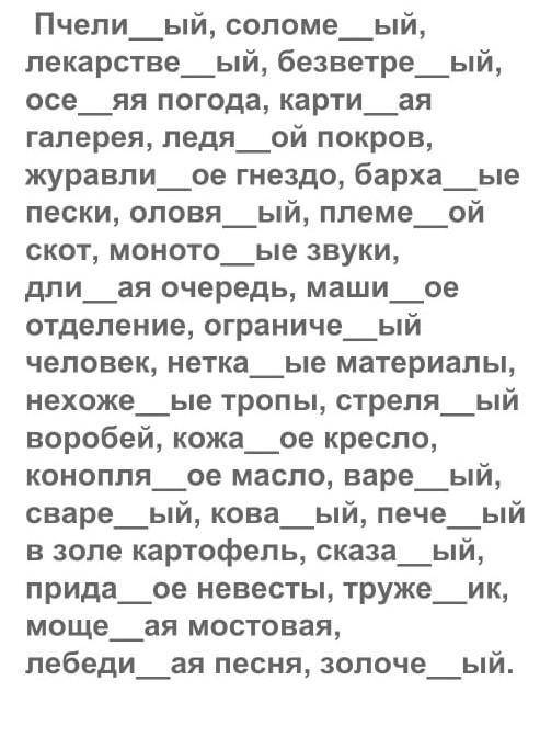 Вставьте пропущенные буквы 