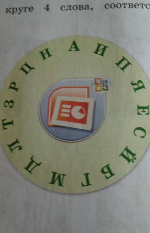 Найди в круге 4 слова, соответствующих теме.Запиши их