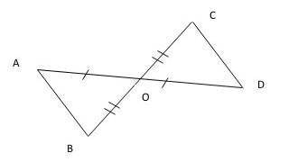 1. На рисунке AO=OD, BO=OC. Докажите, что ∆AOB = ∆COD.