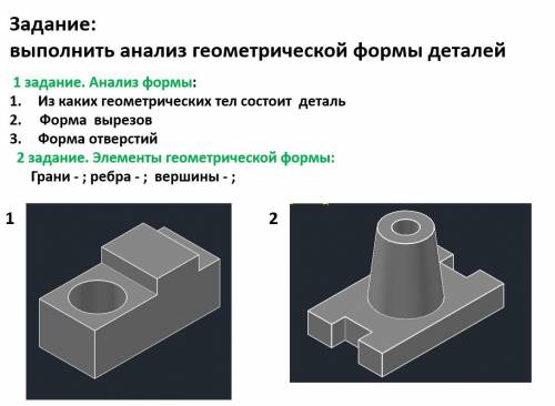 Черчение сделать анализ деталей