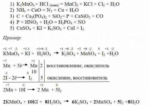 Химия, тема «Окислительно-восстановительные реакции» Задание: Используя метод электронного баланса,
