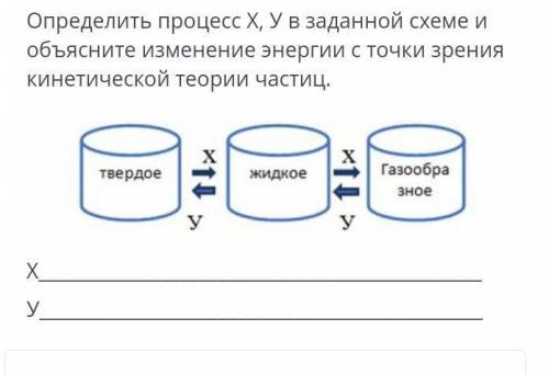 Определите процесс Х,У заданной схеме и объясните изменения энергии 