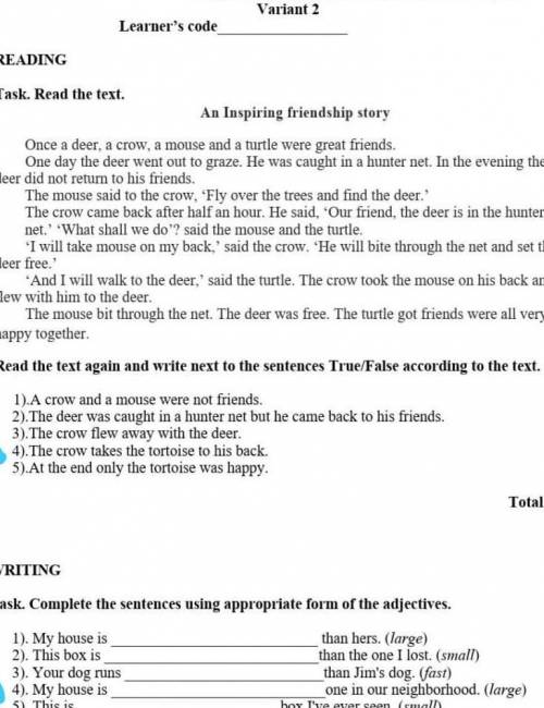 Read the text again and write next to the sentences True/False according to the text. 