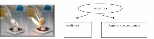2. На рисунке показаны опыты, укажите агрегатное состояние веществ ​