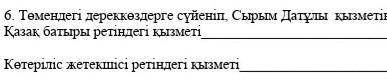 Төмендегі деректерге сүйеніп, Сырым Датұлы қызметіне баға беріңіз Қазақ батыры ретіндегі қызметі