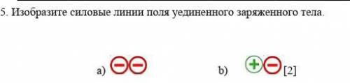 Изобразите силовые линии поля уединенного заряженного тела. 