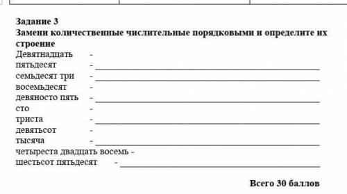 Замени количественные числительные порядковыми и определите их строение соч идёт 