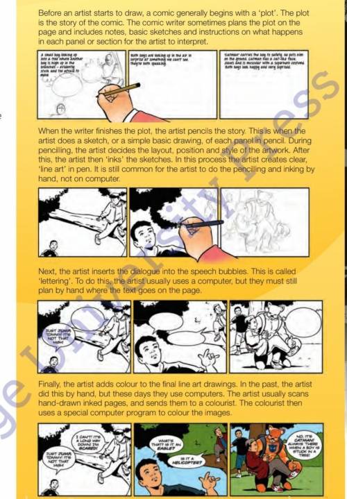Read the text again. Mark the sentences true or false. Correct the false sentences. 1 A comic usuall