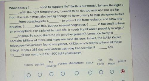 в первом предложении planet будет (просто в фото не влезло) ​