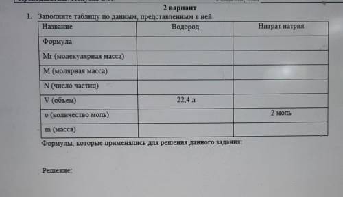 Заполнить таблицу вместе с формулой и решением‼️ 