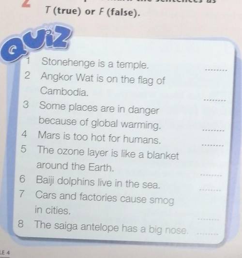 Look at Module 4 and write a T/ F quiz of your own.- ex.3, p.52 (3 statements)