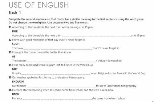 Complete the second sentence