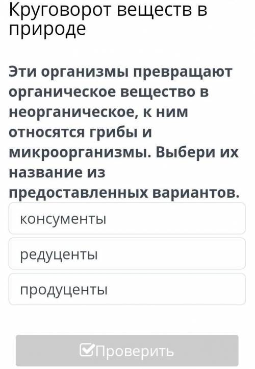 Круговорот веществ в природеконсументыредуцентыпродуценты