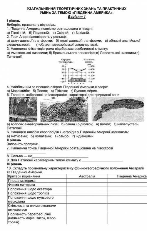 Географія 7 клас. Південна Америка та Австралія. 