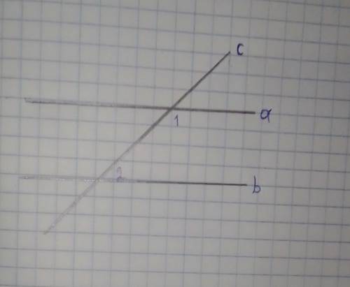 Дано: a // b, c - секущая Угол 1 + угол 2 = 100°Найти: все образованные углы