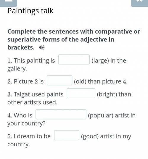 Complete the sentences with comparative or superlative forms of the adjective in brackets.