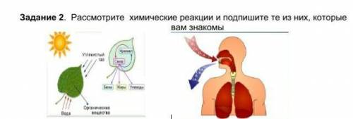 Рассмотрите химические реакции и подпишите те из них, которые вам знакомы Задание 2. Рассмотрите
