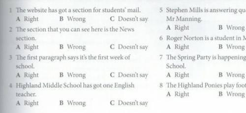 1 Read the website and for each question, choose the correct answer, A, B or C.