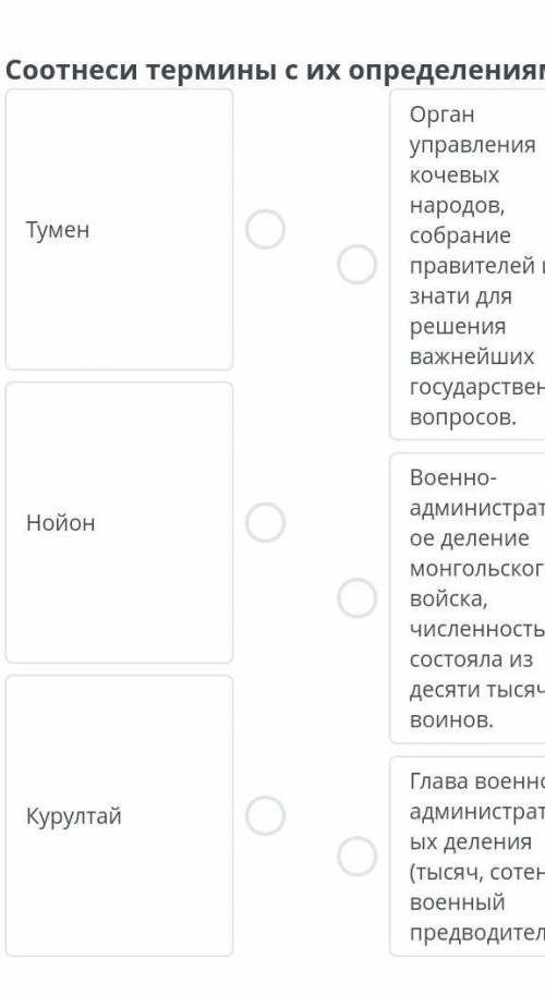 Соотнеси термины с их определениями. 