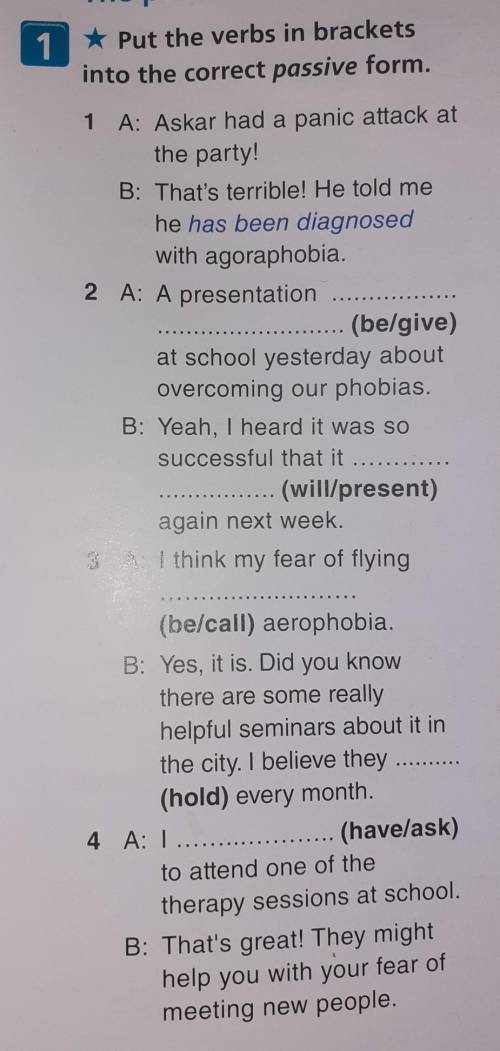 put the verbs in brackets into thecorrect passive form
