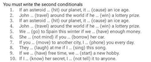 You must write the second conditions