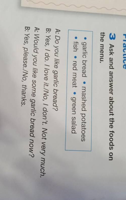 Ask and answer about the foods on the menu​