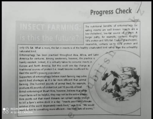 2)How is the practice of entomophagy distributed across the world? 3)Why might insect farms one day