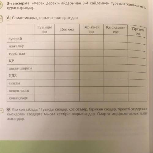 Семантикалык картаны толтыру
